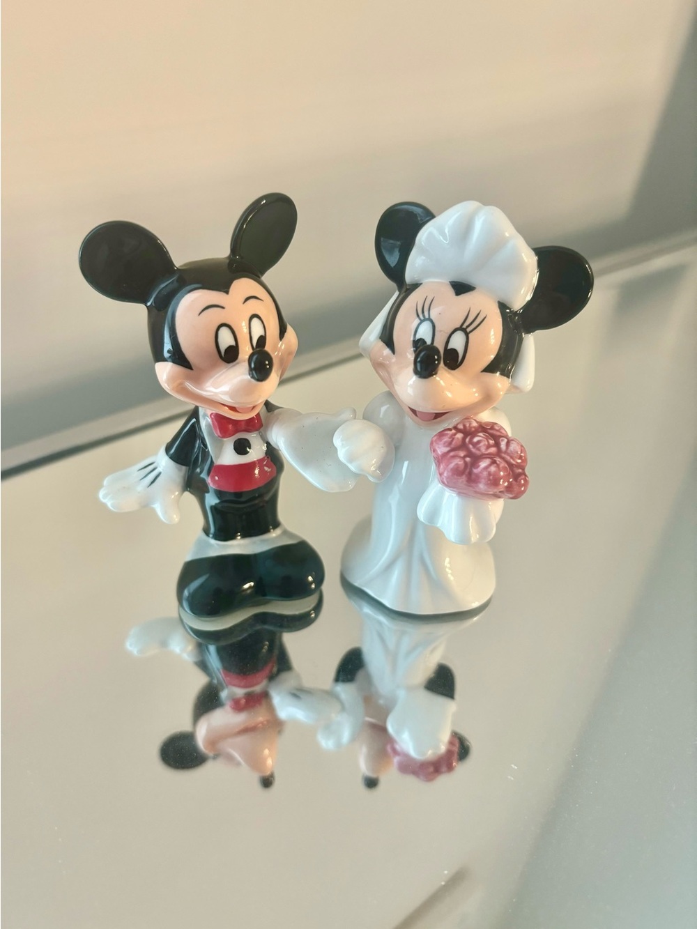 Vintage Mickey & Minnie Bride and Groom Salt & Pepper Shakers